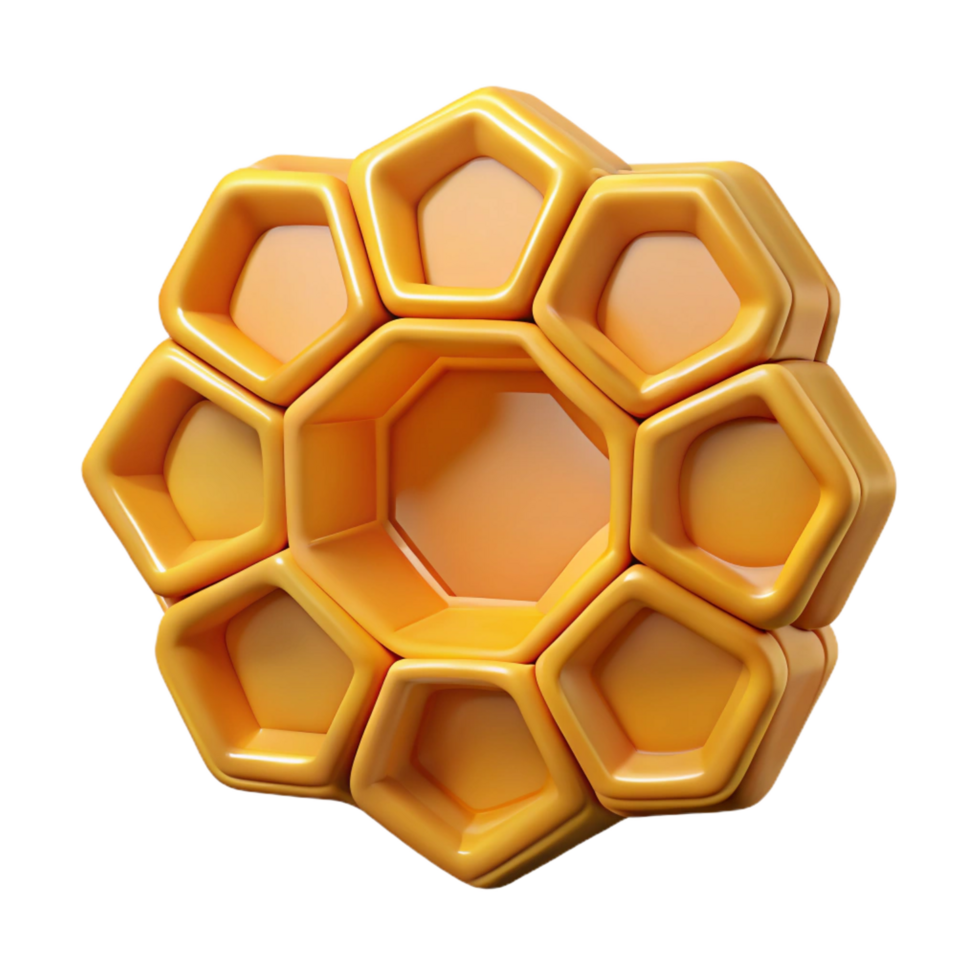 dramatic abstract Close-up of a bee's honeycomb cell high quality png