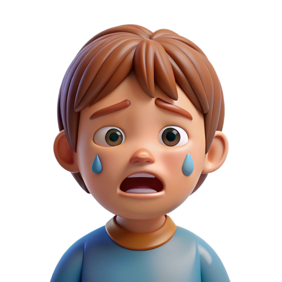 vibrant rustic Crying child needing comfort premium png