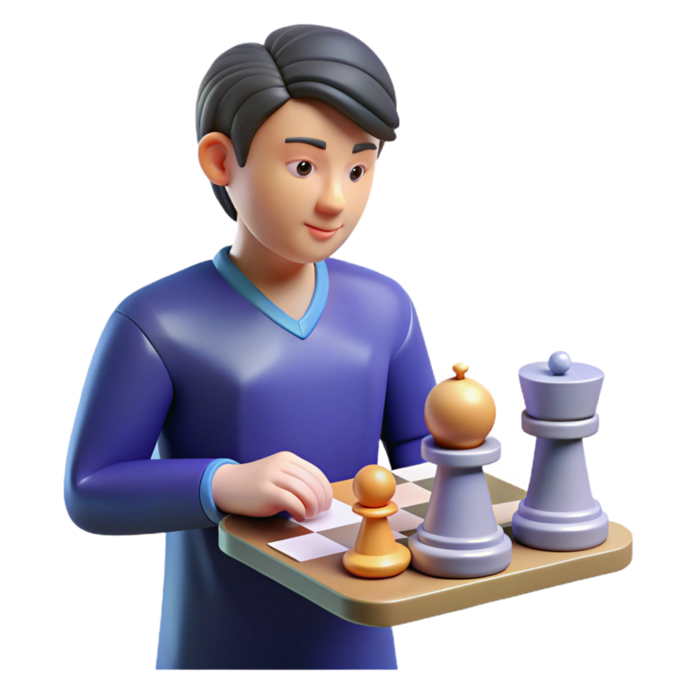 dramatic minimalist Strategic gamer planning their next move high resolution png