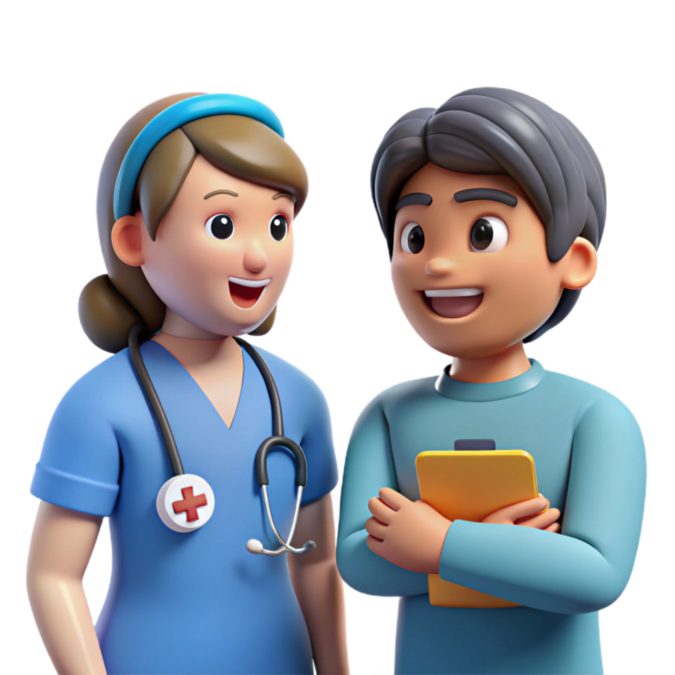 dramatic traditional Supportive nurse listening to a patient genuine png