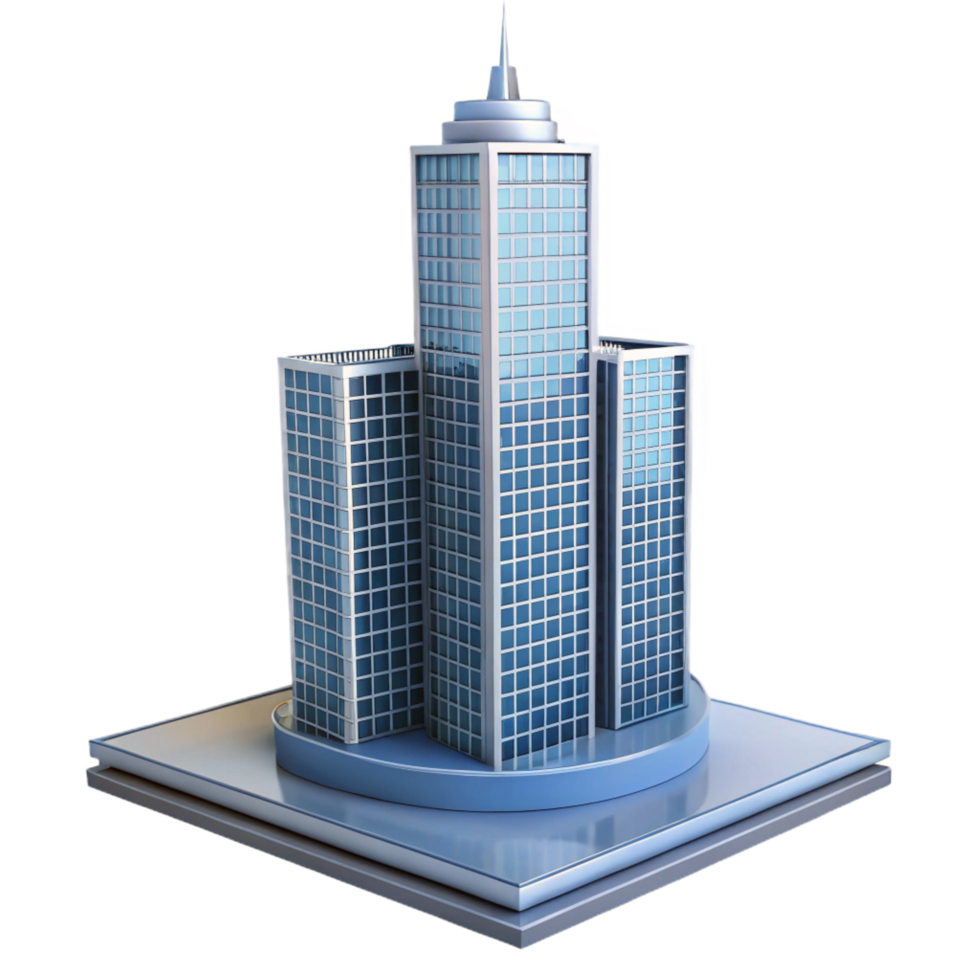 stunning minimalist Modern skyscraper architectural model, 4K png