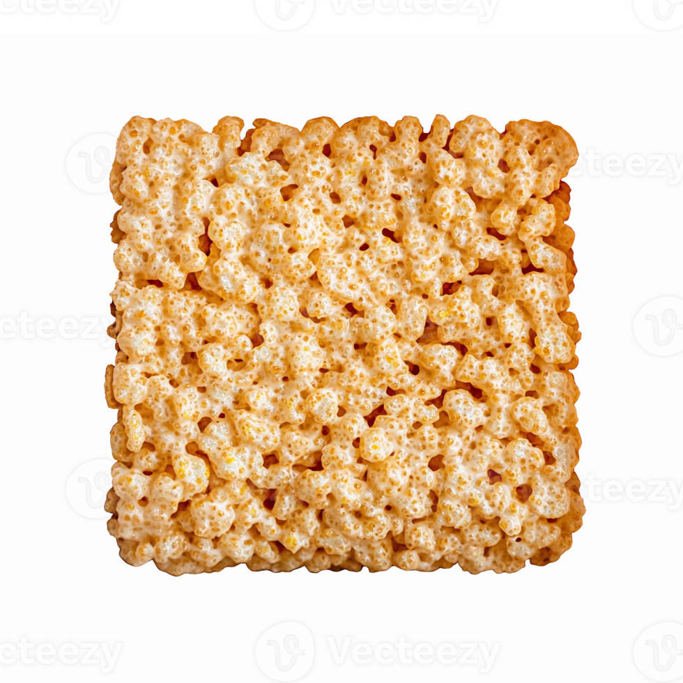 Delicious Crunchy Rice Cake with Crispy Texture and Light Golden Color on Transparent Background png
