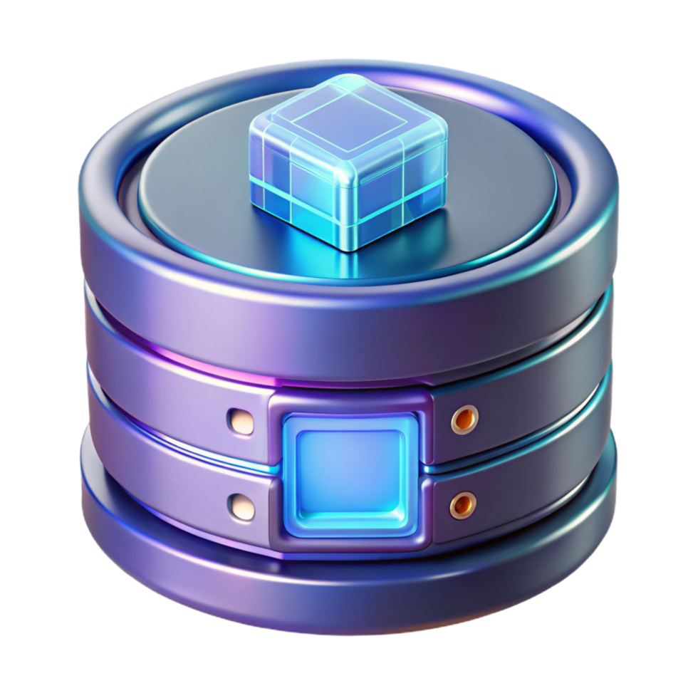 dramatic contemporary Advanced Data Storage Device, holographic projections, sleek design professional png