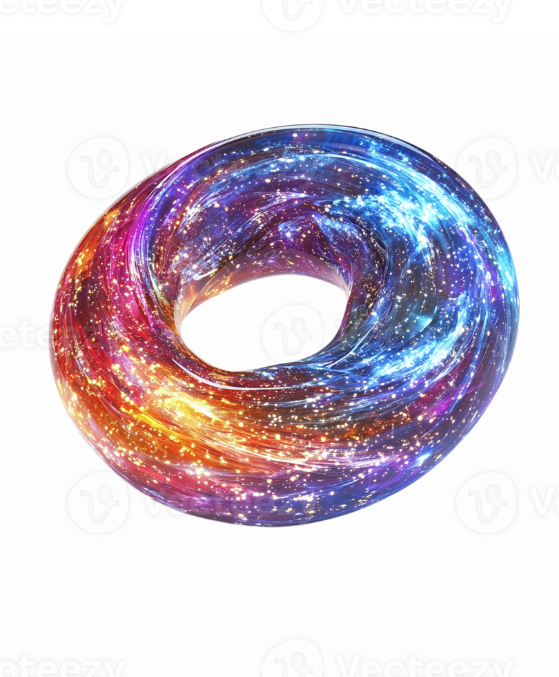 Colorful Nebula Swirl with Stars Glowing on a Transparent Background for Cosmic Themes png