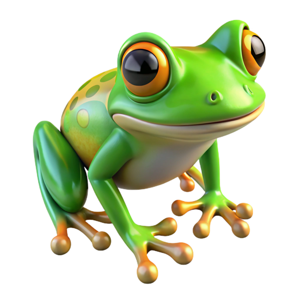 elegant contemporary Frog, tree frog, bright colors, high resolution png