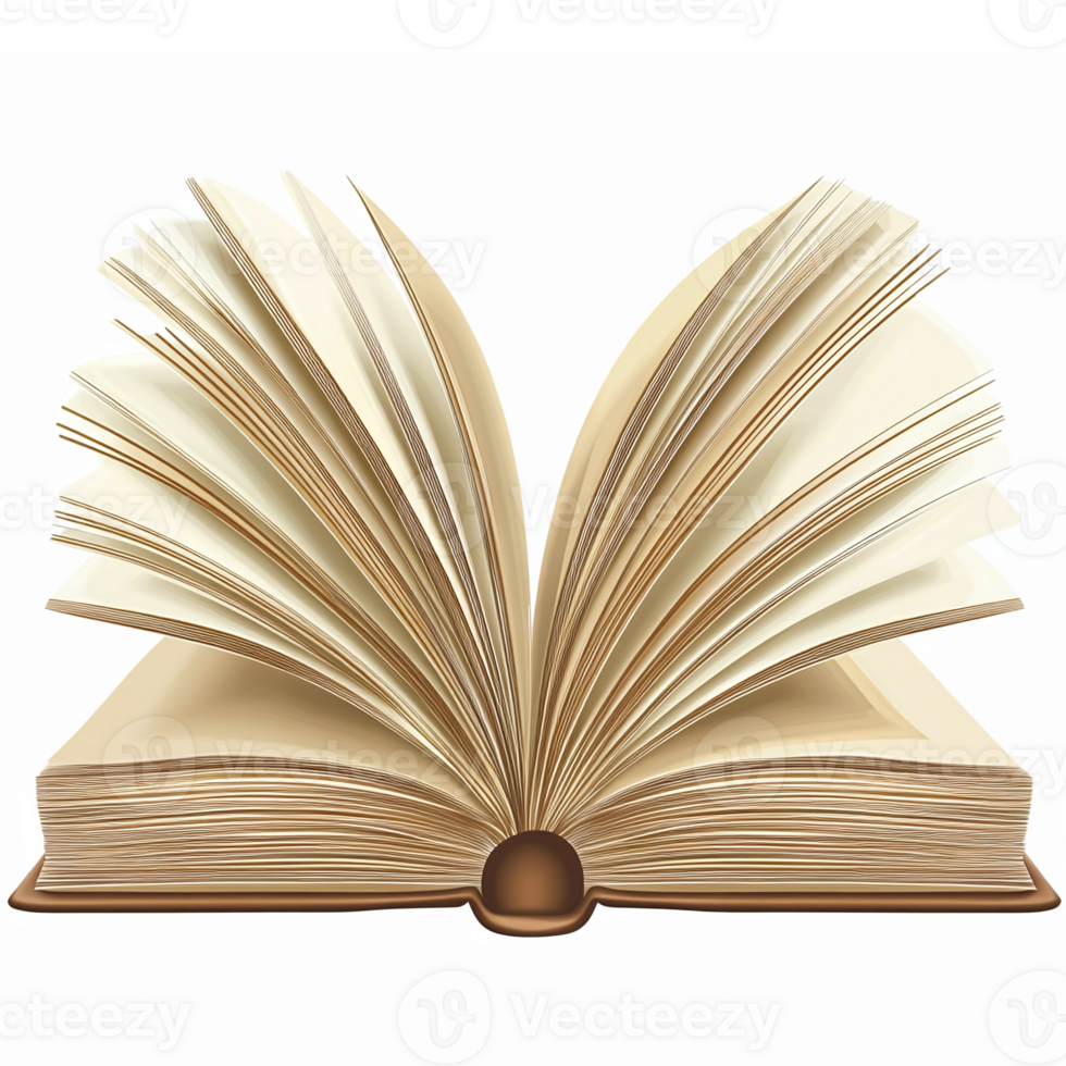 Open Book Illustration with Pages Revealed for Educational and Literary Visuals png
