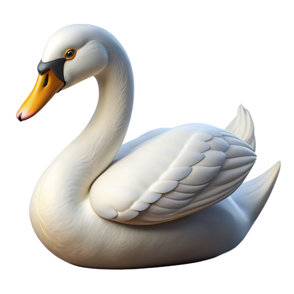 vibrant classic Swan, mute swan, graceful pose, detailed png