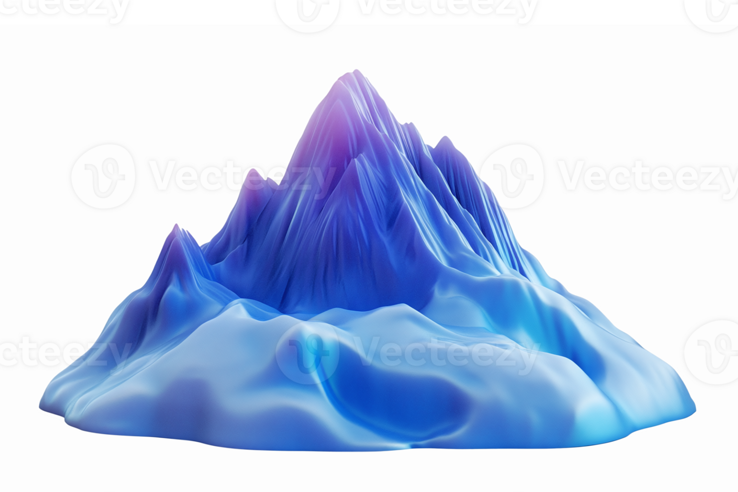 Elegant Blue Mountain Landscape with Smooth Curves and Soft Textures on Transparent Background png