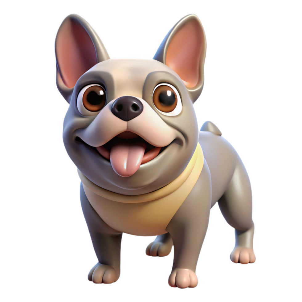 serene artistic French bulldog, playful expression, professional png