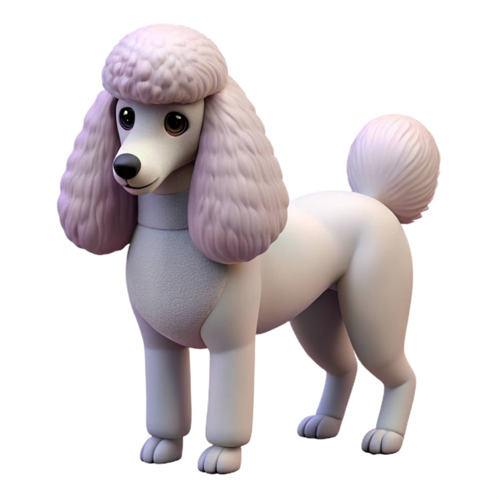 serene modern Poodle, standard poodle, groomed, authentic png