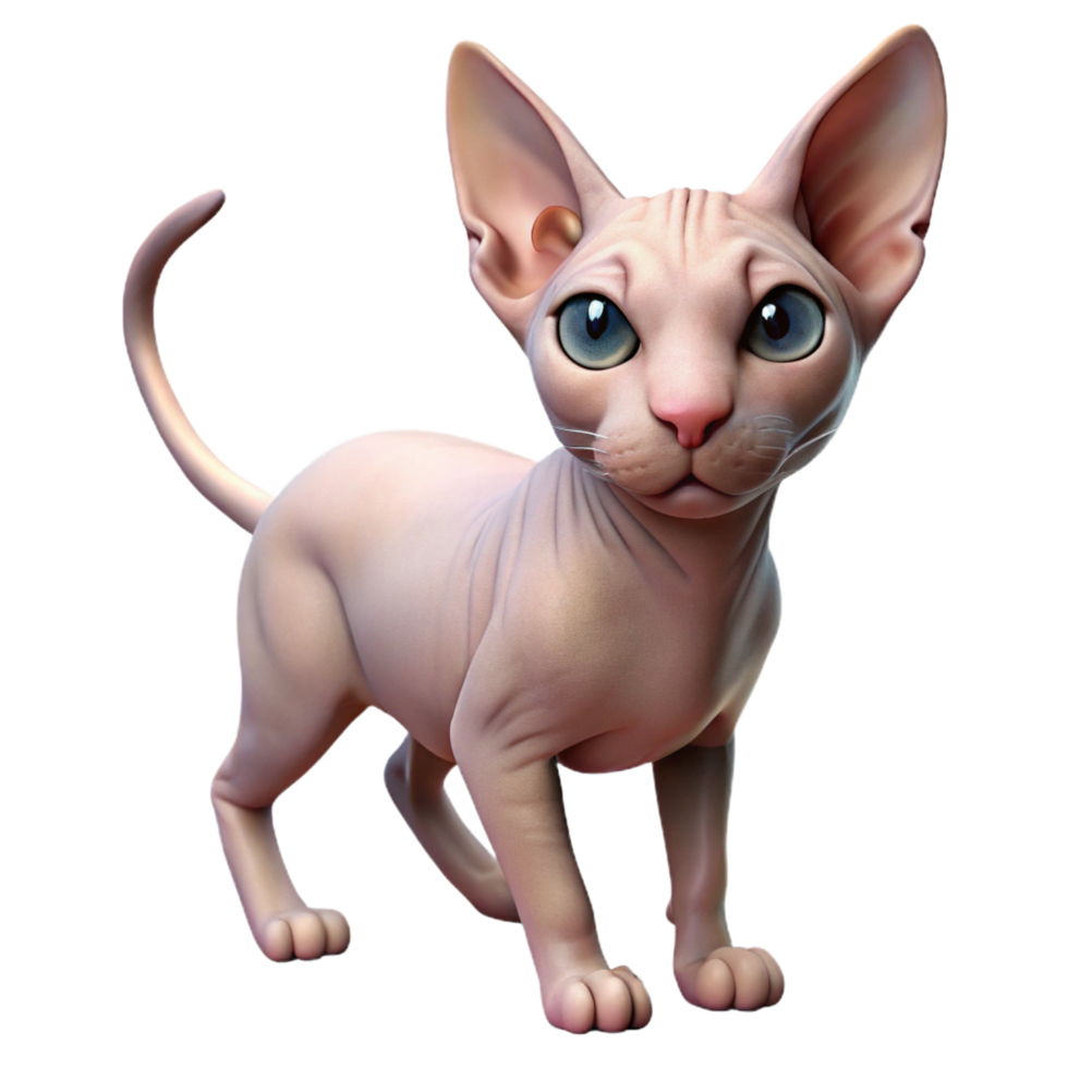 extraordinary rustic Sphynx cat, hairless, premium png