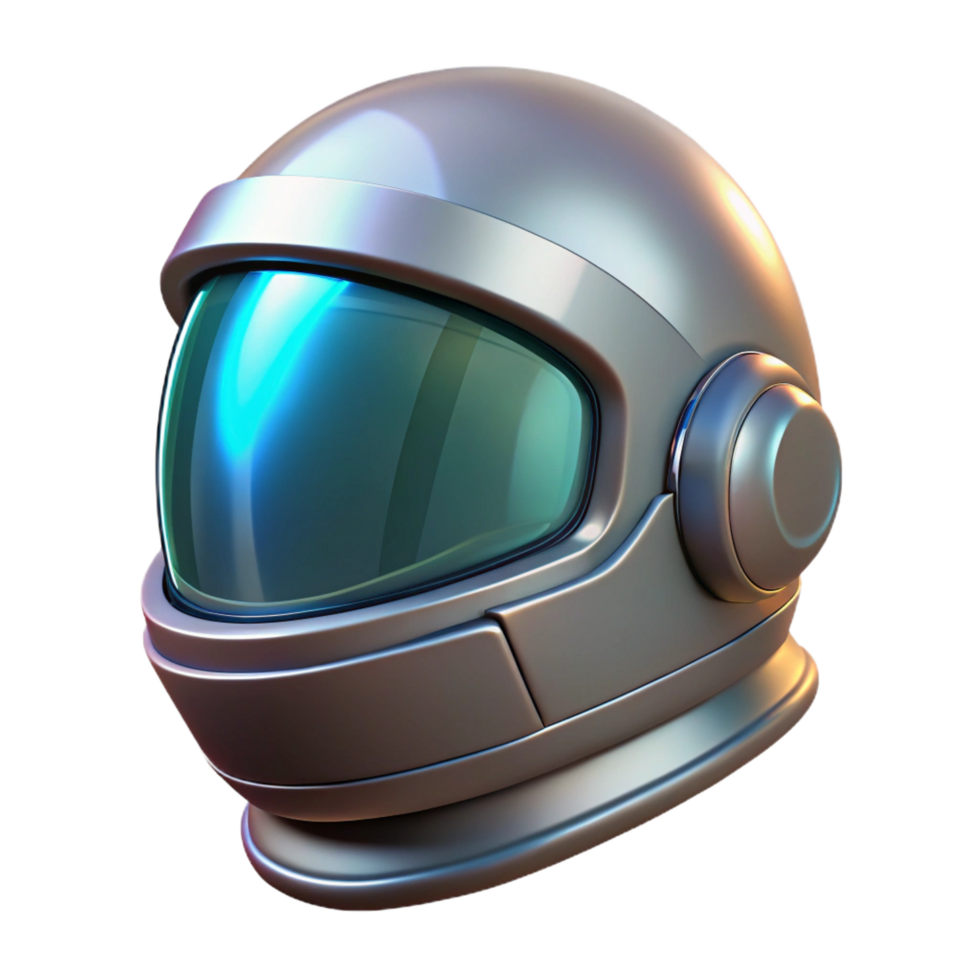 magnificent contemporary Sci-fi helmet, visor down, reflective surface professional png