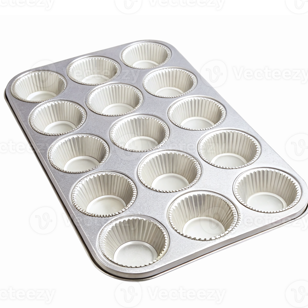 Baking Tray with Cupcake Liners for Muffin Making Kitchen Essential Tool png