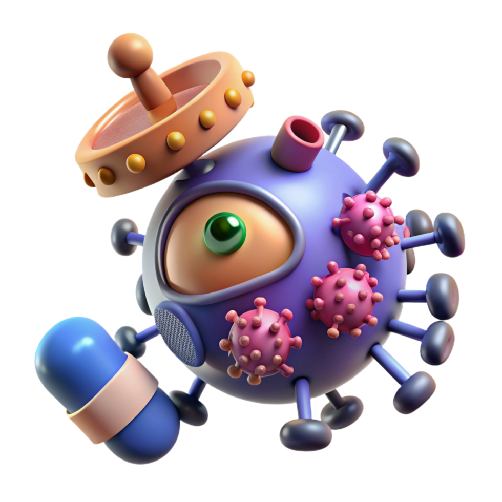 beautiful minimalist Medical nanobots, microscopic, repairing damaged tissue original png