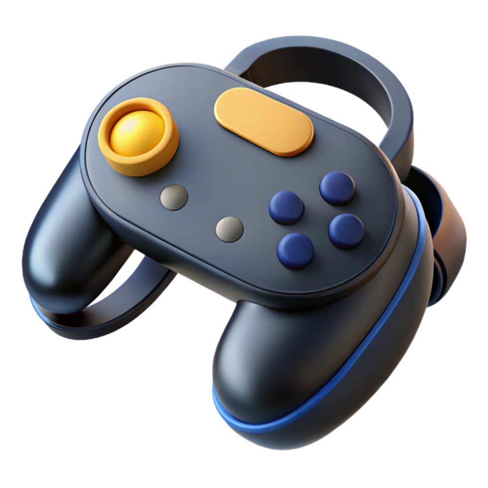serene minimalist Virtual reality controller, ergonomic design, black detailed png