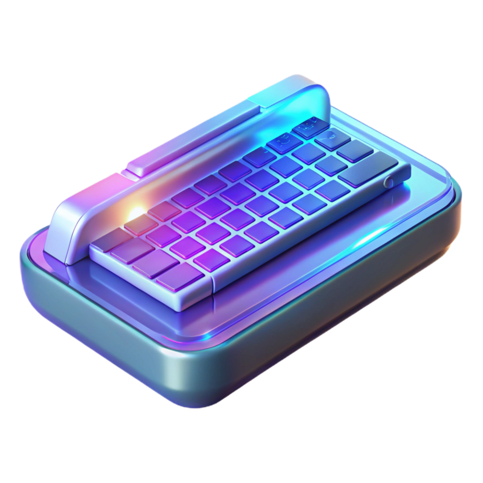 stunning vintage Holographic keyboard, projected onto a surface exclusive png