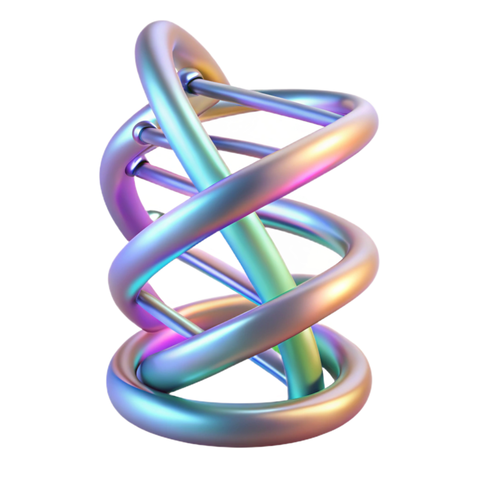 wonderful rustic Holographic display of DNA strands, rotating slowly genuine png