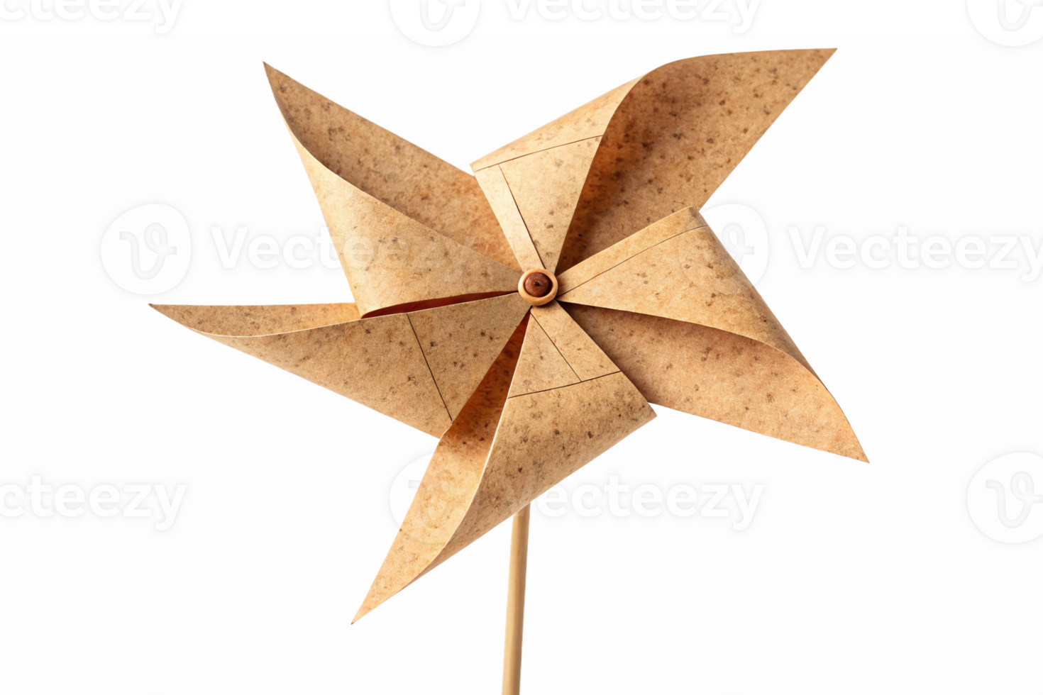 Colorful Paper Pinwheel Toy with Natural Texture and Transparent Background for Fun Decorations png