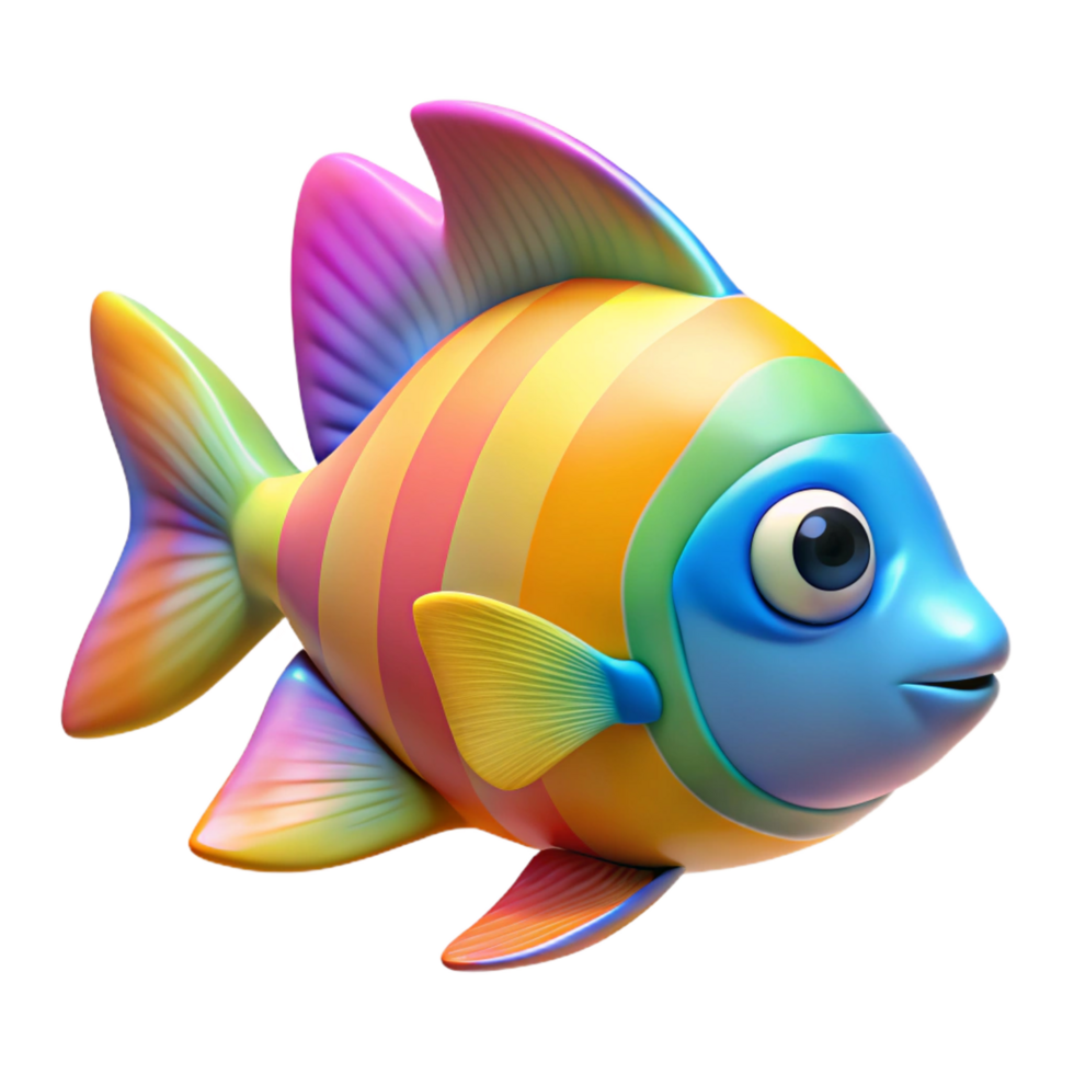 magnificent abstract Tropical fish, bright colors, swimming, high resolution png
