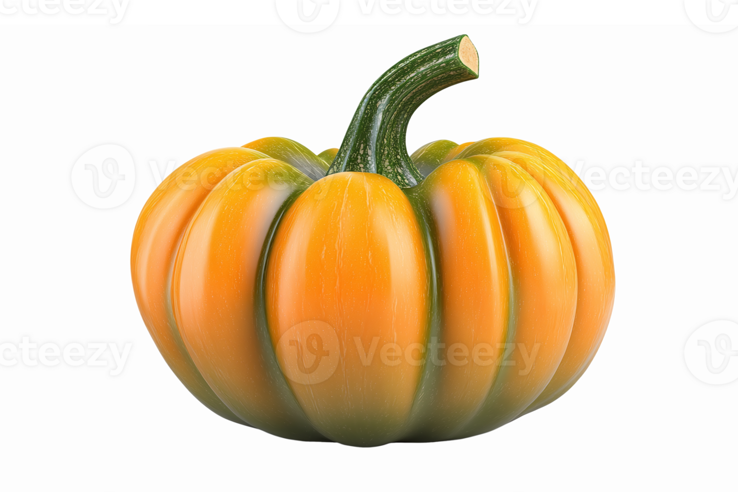 Realistic Orange Pumpkin Isolated on Transparent Background Ideal for Autumn Decorations png