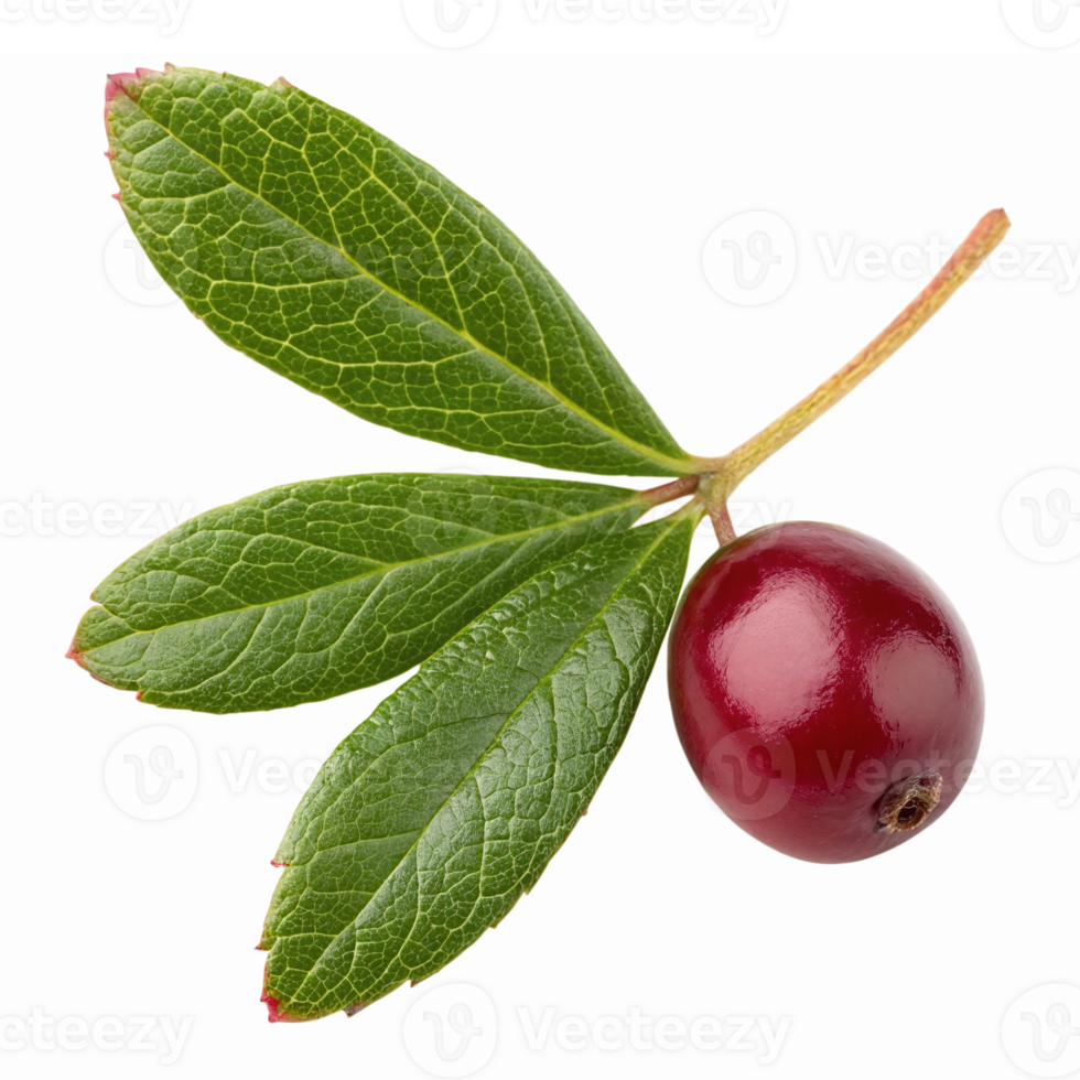 Cranberry Fruit and Leaves Illustration on Transparent Background for Natural Designs png