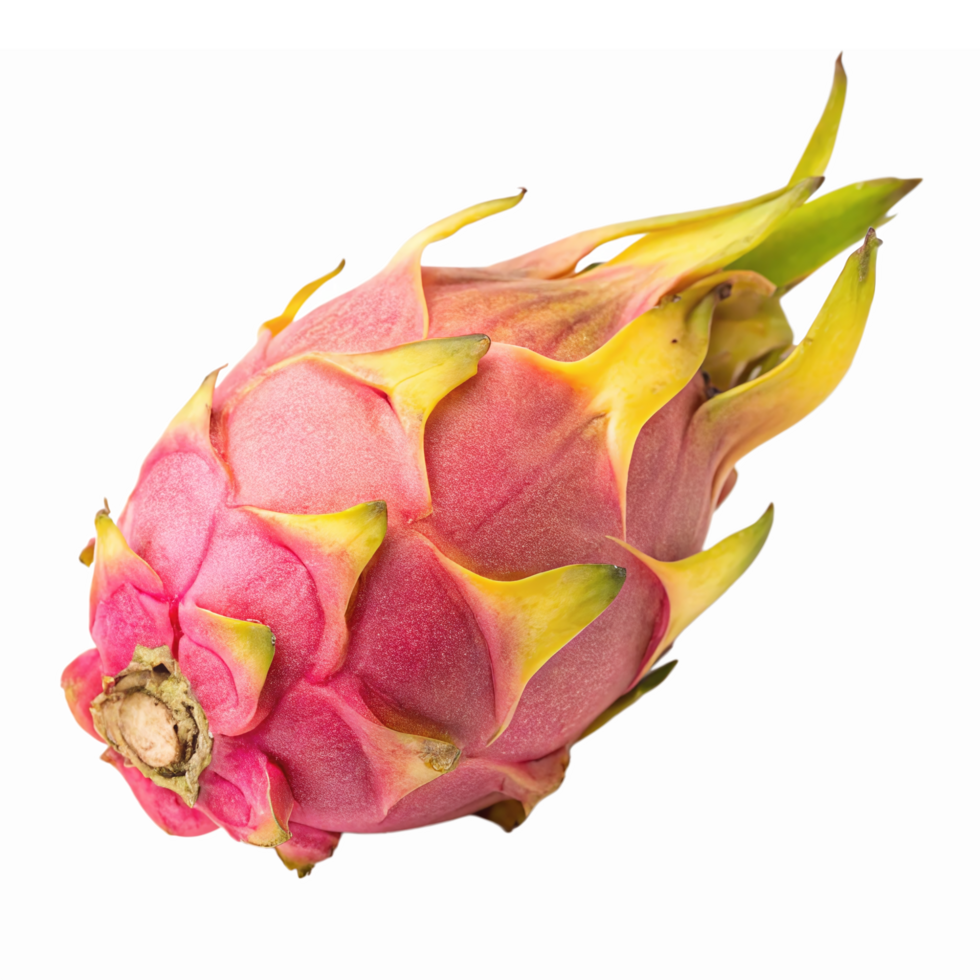 Vibrant Dragon Fruit with Pink Skin and Green Tips Ideal for Health and Nutrition Designs png