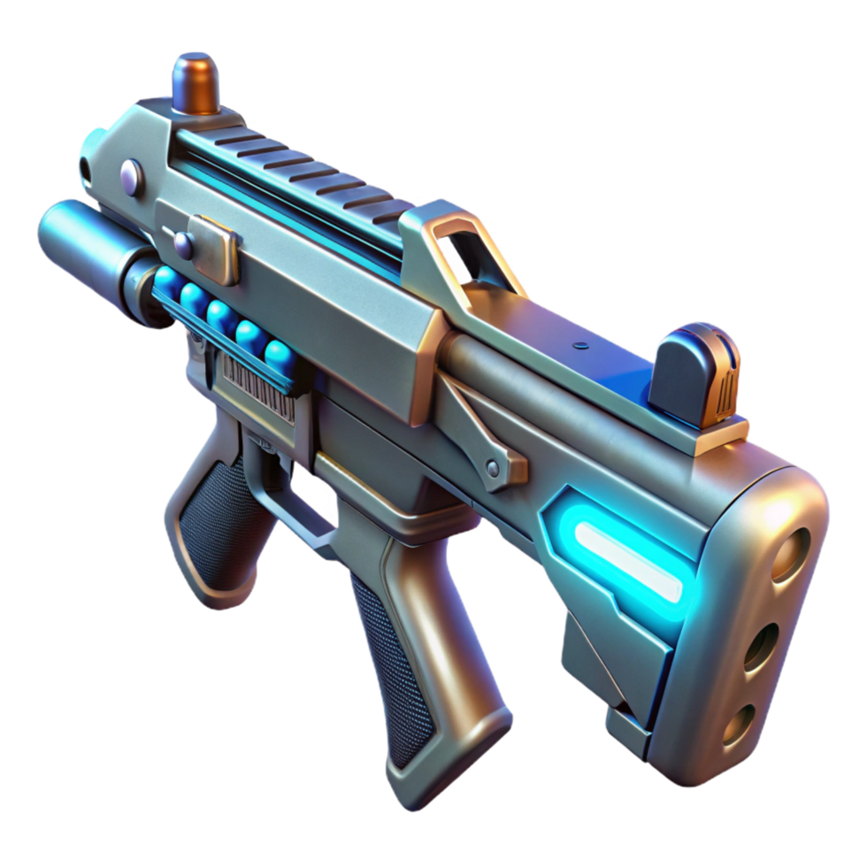 stunning artistic Futuristic weapon, energy rifle, glowing sights high resolution png