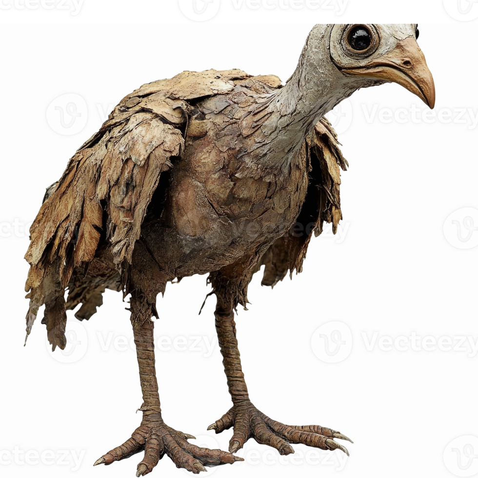 Whimsical Bird Character with Leafy Texture for Fantasy Themes and Illustrations png