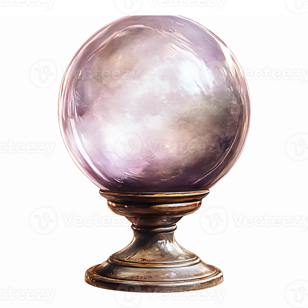Mystical Crystal Ball with Elegant Base for Psychic Readings and Fantasy Decor png