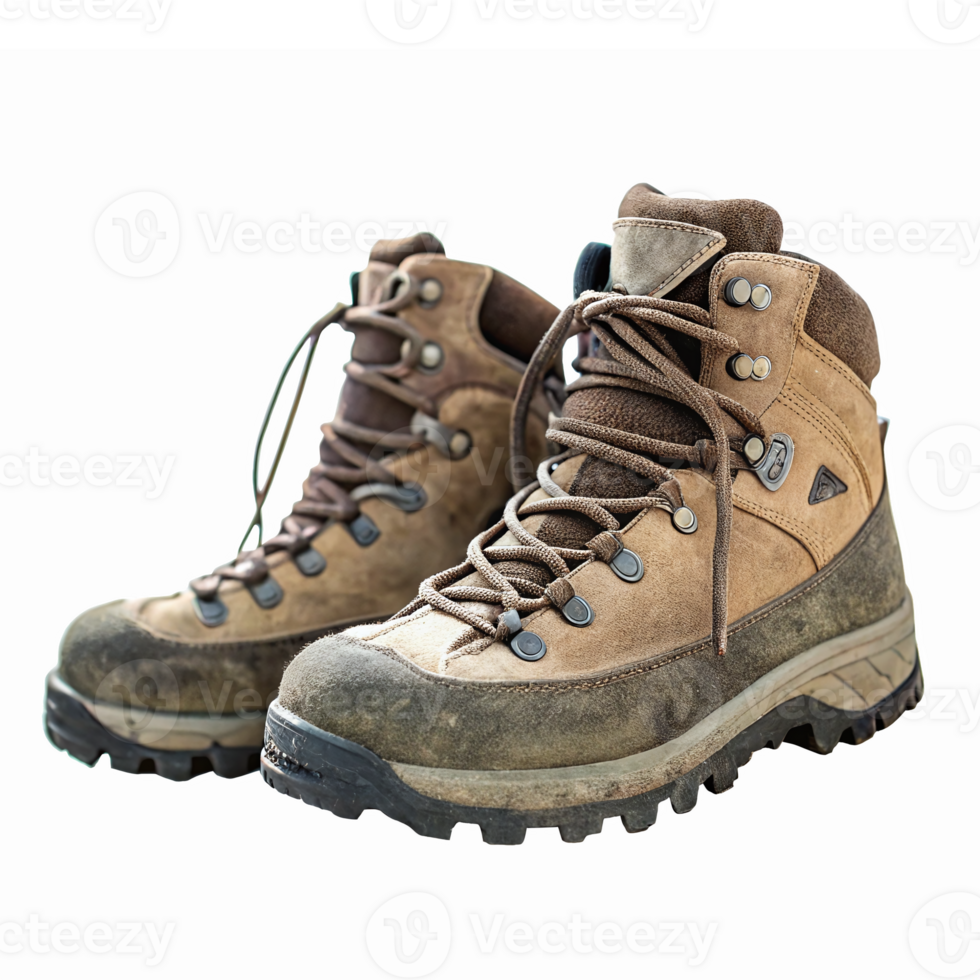 Brown Hiking Boots for Outdoor Adventures with Rugged Sole and Durable Design png