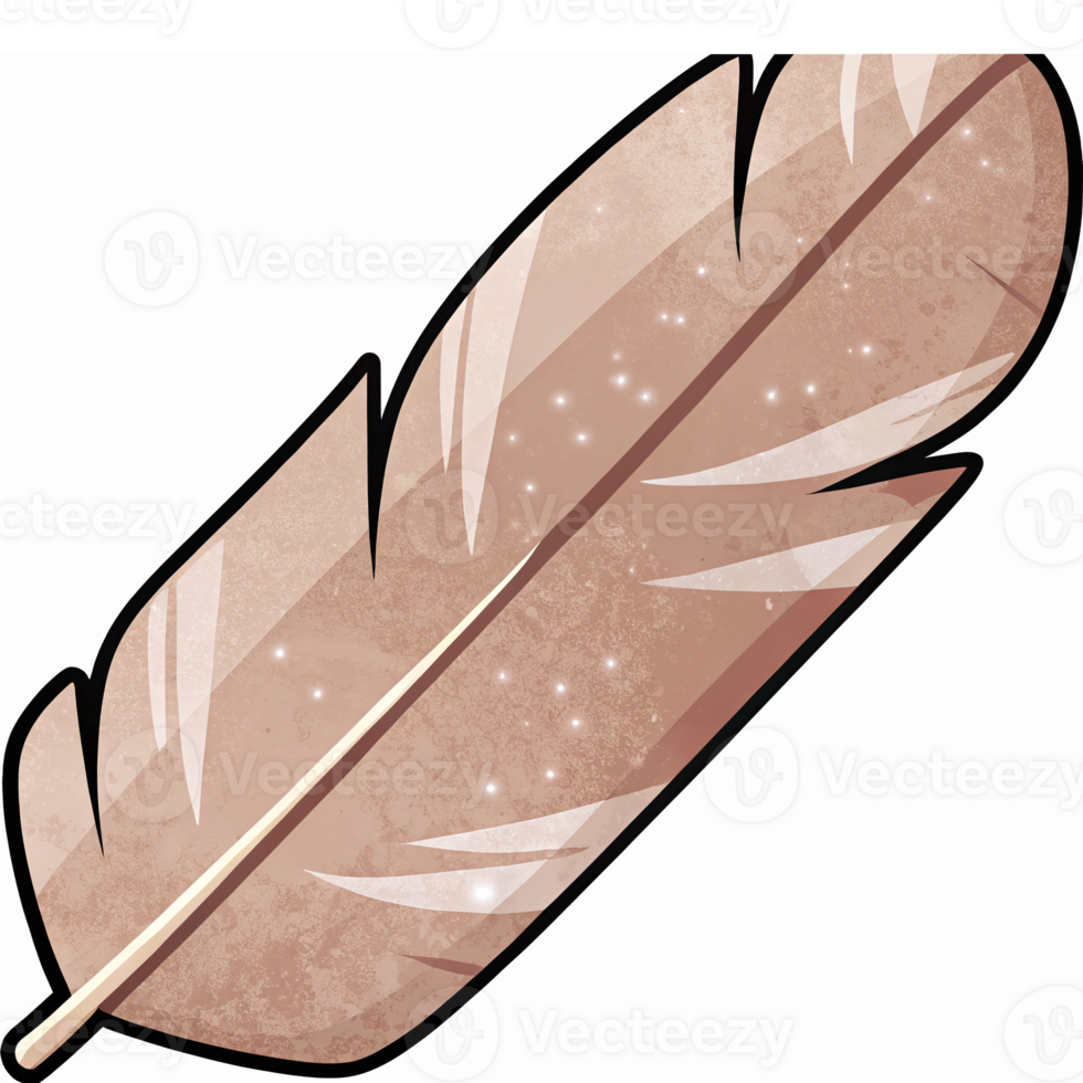 Elegant Brown Feather with Subtle Shimmering Effects for Nature Inspired Designs png