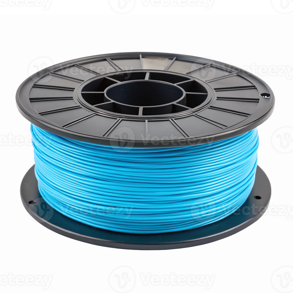 Bright Blue 3D Printing Filament on Spool for High-Quality Model Creation and Prototyping png