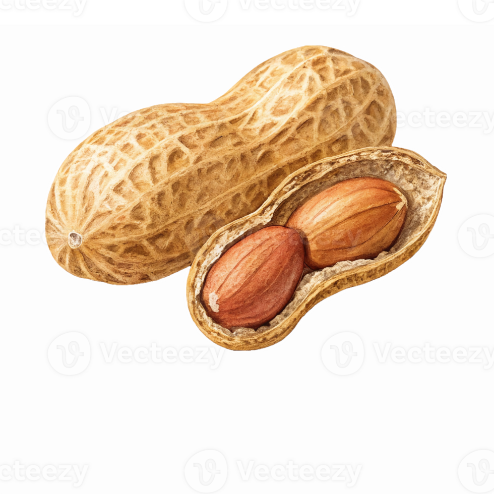 Realistic Illustration of Peanuts in Shell and Nuts Displaying Natural Texture and Detail png