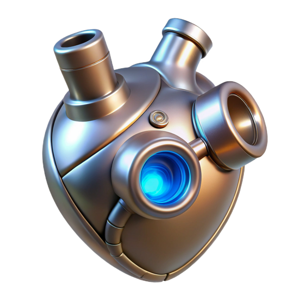 wonderful vintage Artificial heart, metallic, glowing core original png
