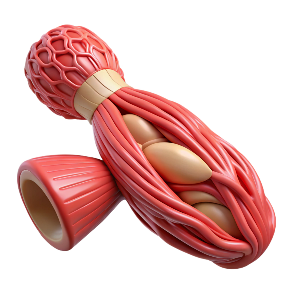 beautiful abstract Artificial muscle tissue, bioengineered, flexible detailed png