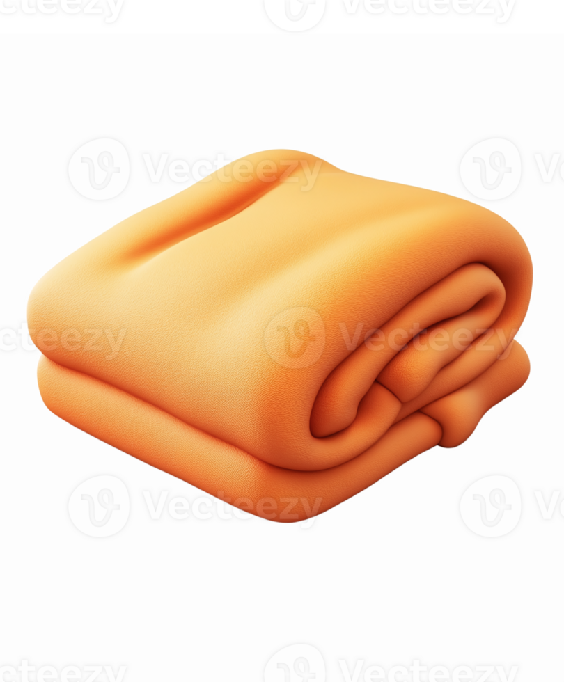 Cozy Orange Folded Blanket Soft Fabric Texture Ideal for Home Decor and Apparel Designs png