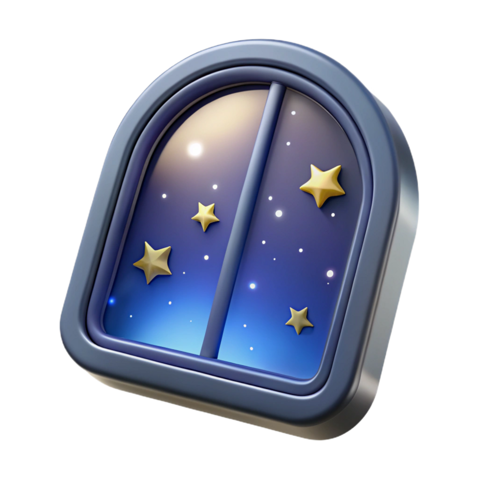 impressive vintage Spaceship window, transparent, view of stars high resolution png