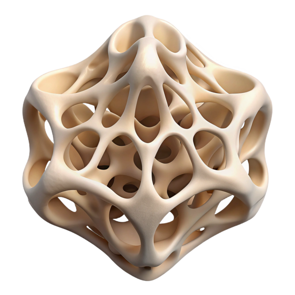 impressive classic Artificial bone structure, bio-printed, intricate lattice premium png