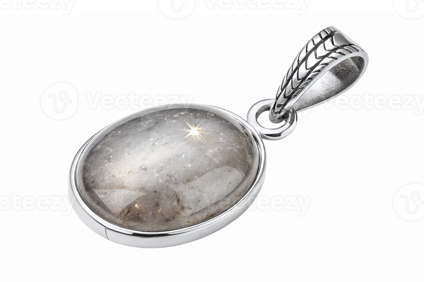 Elegant Silver Pendant with Labradorite Gemstone Featuring Brilliant Shimmer and Distinct Design png