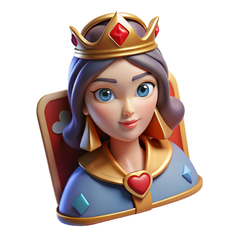 wonderful traditional A stylized playing card, featuring a fantasy queen professional png