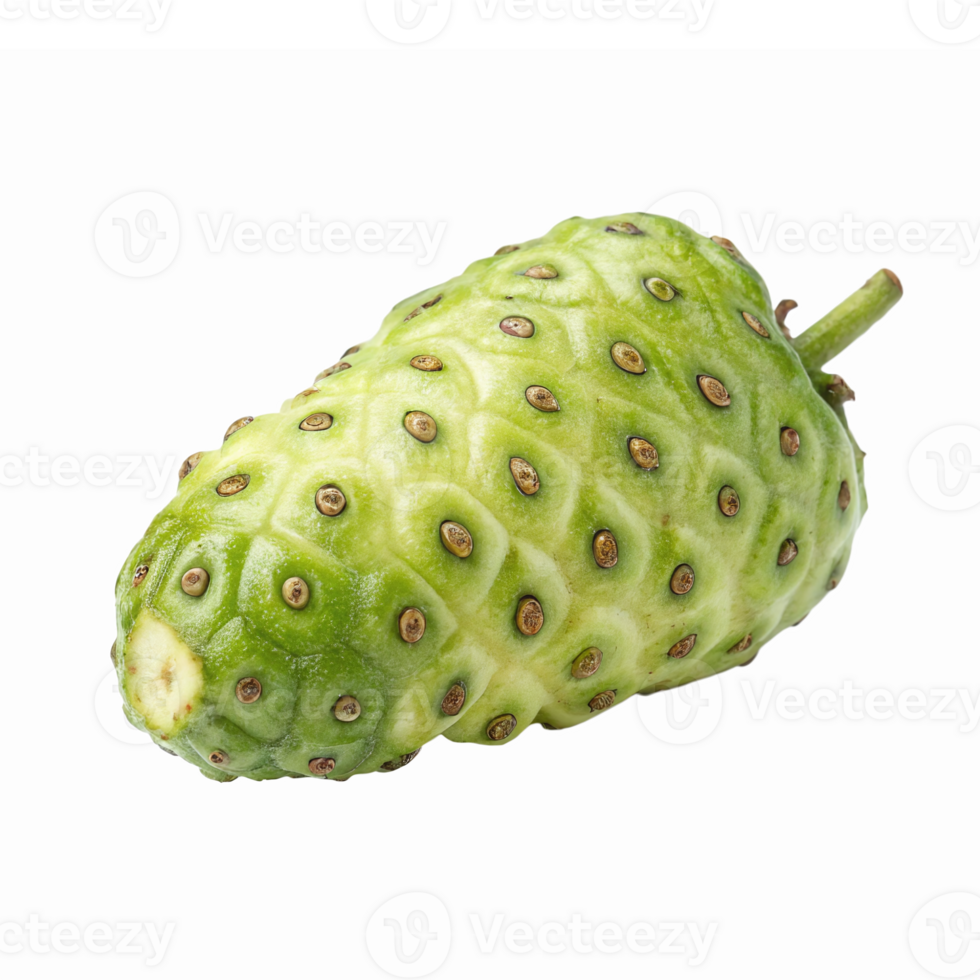 Fresh Green Noni Fruit Isolated on Transparent Background Perfect for Health and Wellness Themes png
