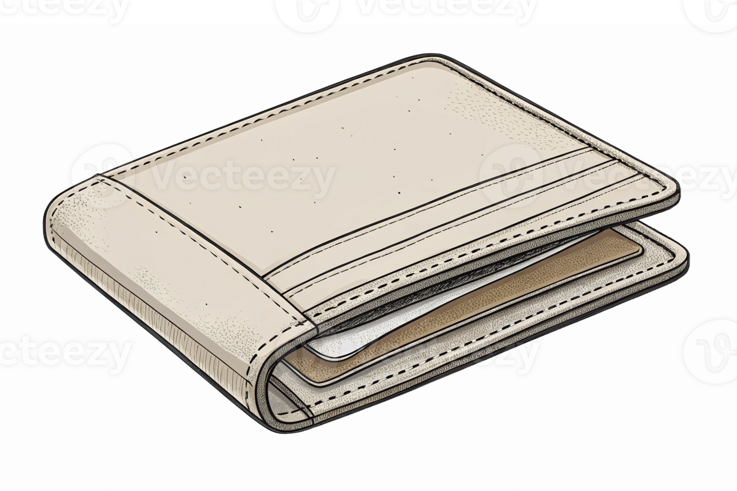 Minimalist Leather Wallet Design with Card Slots and Cash Compartment for Modern Accessories png