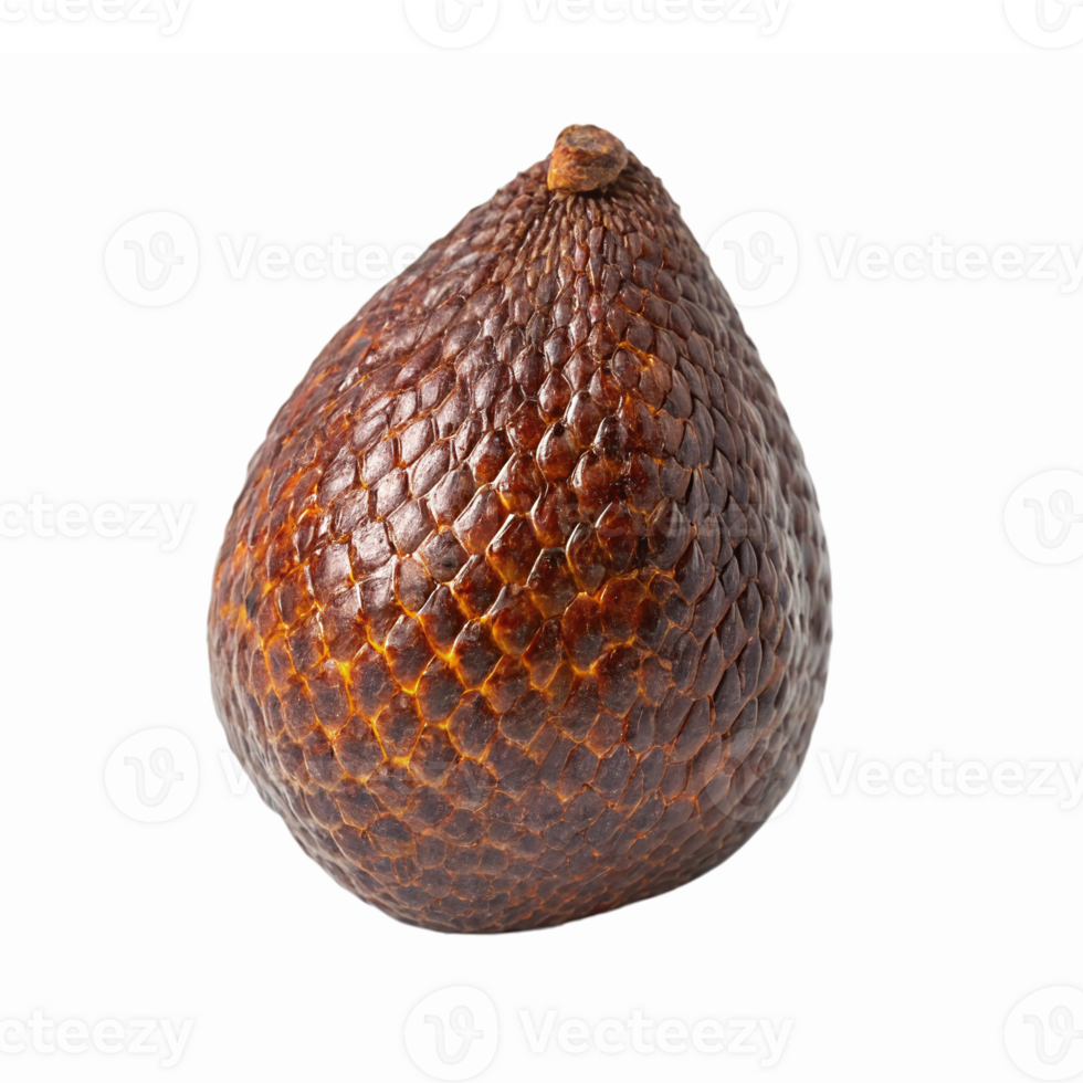 Realistic Whole Salacca Fruit with Textured Brown Skin and Glossy Finish on Transparent Background png
