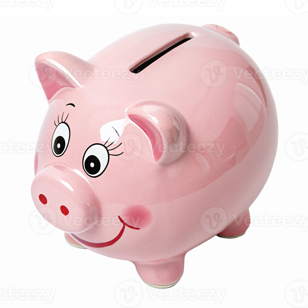 Cute Pink Piggy Bank With Smile Offering Fun Savings Concept For Kids Finance Education png