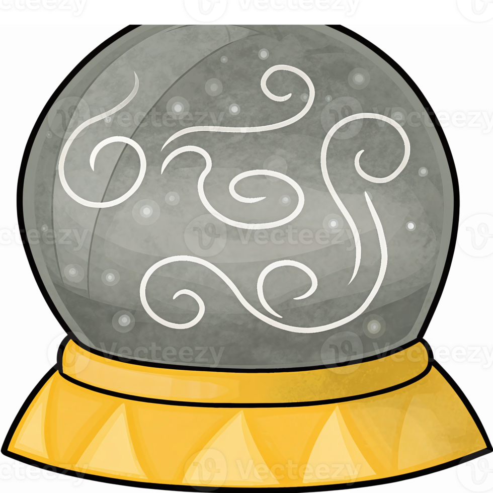 Whimsical Snow Globe with Mystical Swirls and Transparent Background for Magical Themes png
