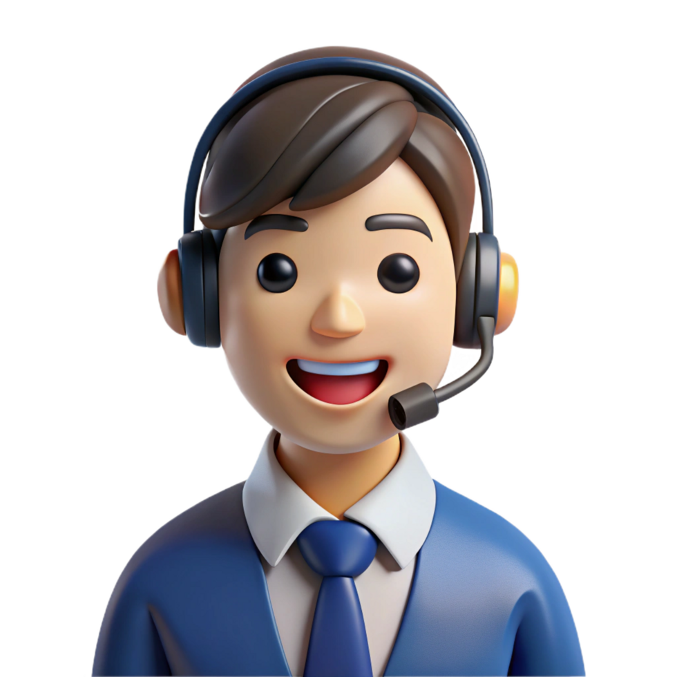 vibrant traditional Smiling customer service representative with a headset, original png