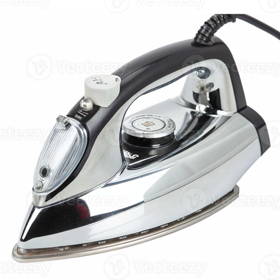 Classic Chrome Steam Iron with Adjustable Temperature and Corded Design for Efficient Ironing png