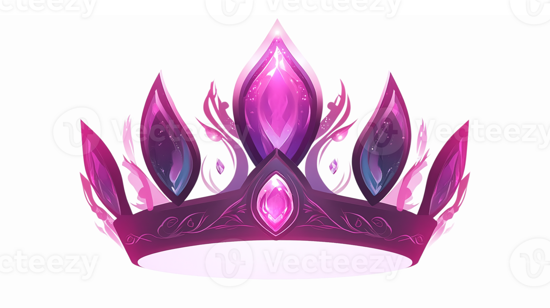 Elegant Fantasy Crown with Purple Gems and Decorative Design on Transparent Background png