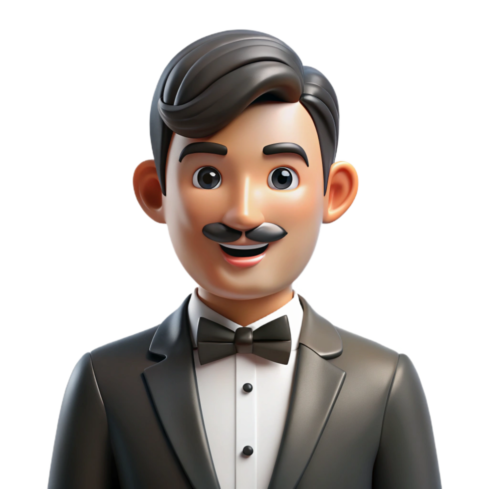 vibrant creative Groom in a tuxedo, original png
