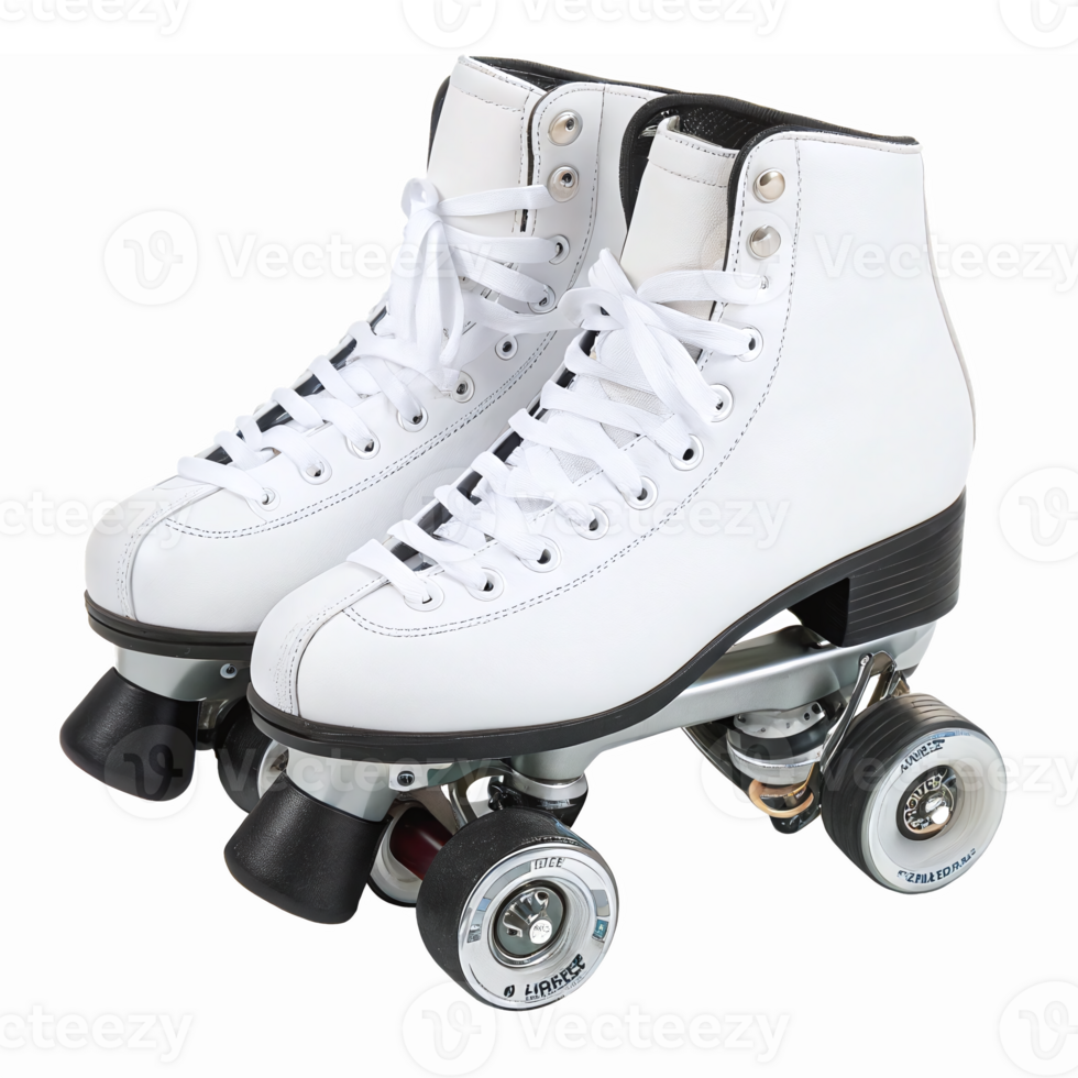 Classic White Roller Skates with Stylish Design for Fun and Active Outdoor Activities png